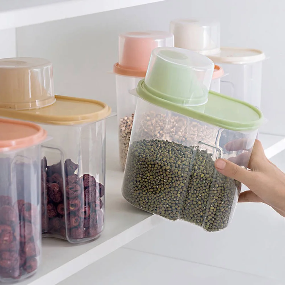 

2.5L Sealed Grain Container Plastic Storage Pot Kitchen Cereal Box Moisture Proof Transparent Narrow Space Saving Freezer