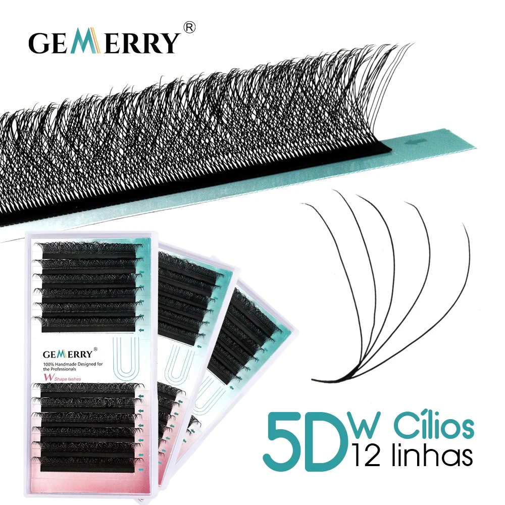 GEMERRY YY/3D/4D/5D W Shape Lashes C/D Curl Premade Volume Fans Faux Mink Eyelashes Brazilian Volume Natural Soft YY Lashes