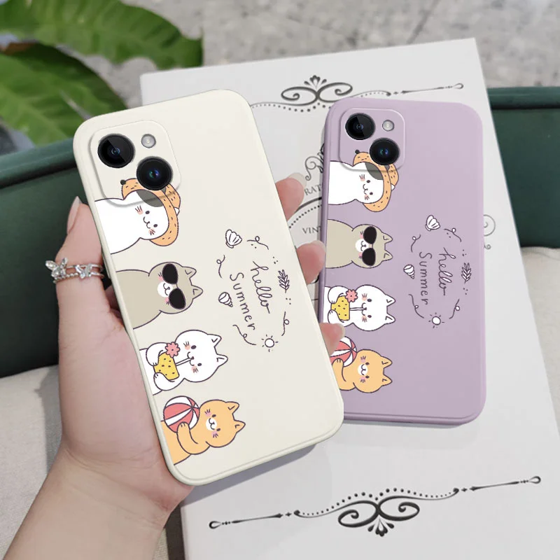 Vacation Cats Phone Case For Iphone 15 14 13 12 11 Pro Max Mini X Xr Xs Se2020 8 7 Plus 6 6s Plus Cover Funda