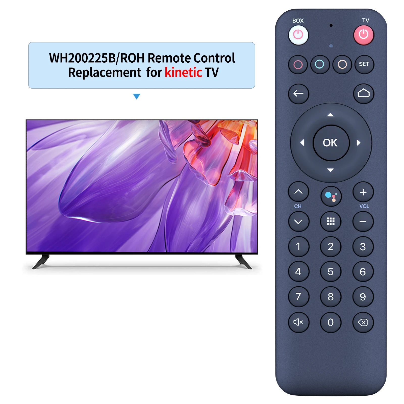 Remote control for kinetic WH200225B/ROH TV BOX