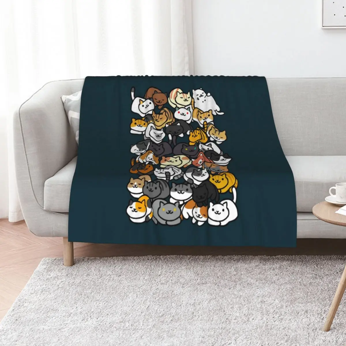 Neko Atsume Sleepy Kitties Throw Blanket Kid'S Thermal Sleeping Bag Moving christmas gifts Luxury Thicken Blankets