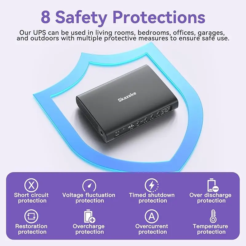 Skazeke MD1 Pro Mini UPS DC مصدر طاقة غير منقطع 25600mAh 5v 9v 12v 6A 114W 220V موزع إنترنت واي فاي مودم 18650 بطارية احتياطية #4