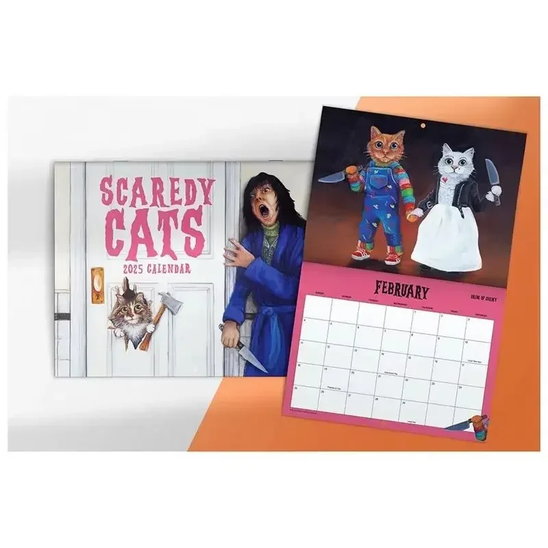 Scary Cat Calendar Of Horror Films In 2025 New Reversible Scary Cat Calendar 12 Months Scary Cat Program Calendar