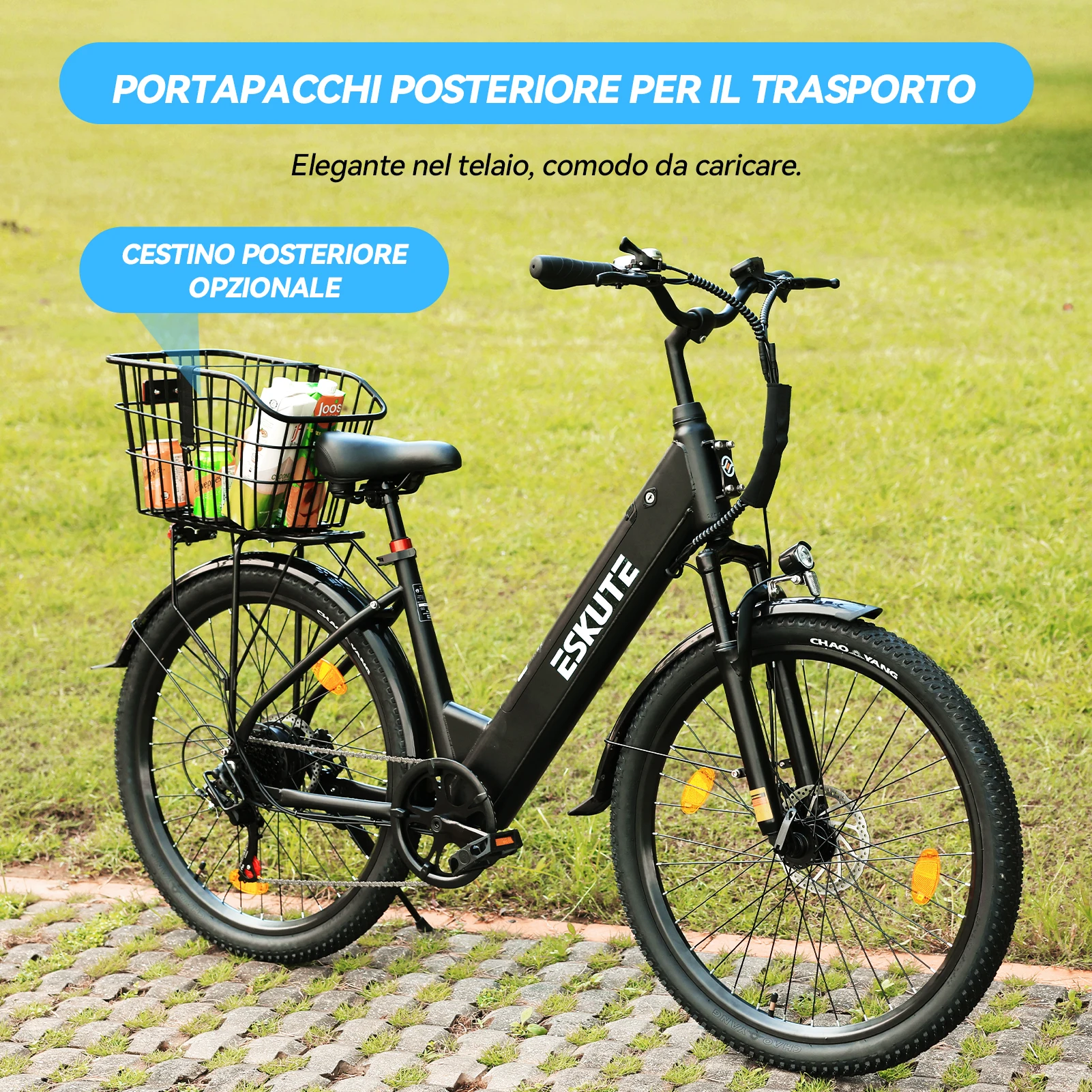 ESKUTE C100 Plus Elektrofahrrad 250W Motor 25 km/h 36V13AH Abnehmbarer Akku Mit SHIMANO 7-Gang-Elektrofahrrad IP65 Wasserdicht – Detail 3
