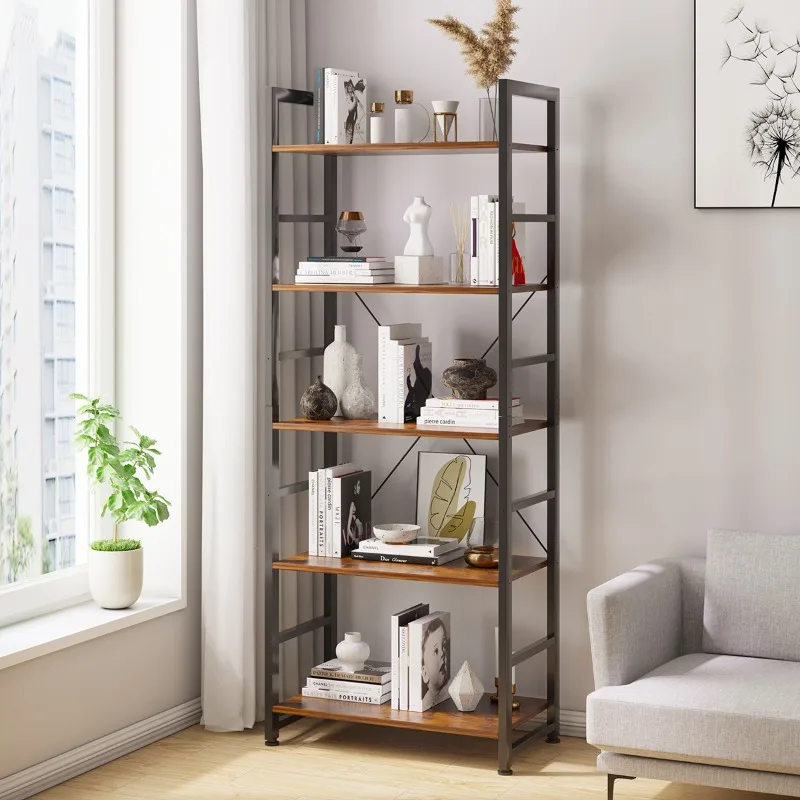 Nordic bookshelf shelf solid wood floor-to-ceiling bookcase simple household five-layer bookshelf simple wall  flower stand