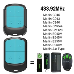 For MERLIN E940M E945M E950M E960M C940 C943 C945 CM128 CM844 Remote Control Garage Door Opener 433.92MHz Rolling Code
