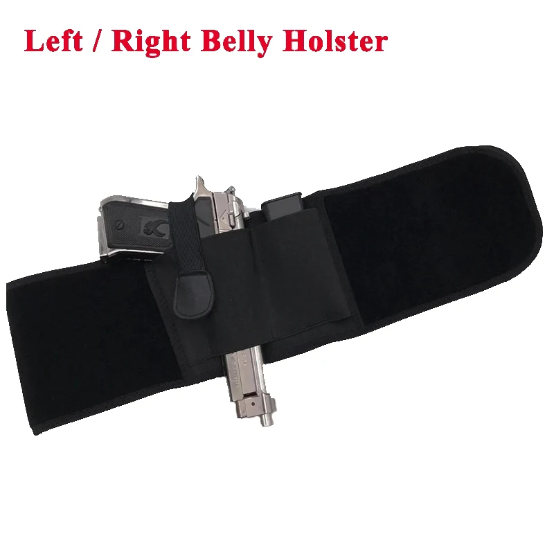 

Left Right Tactical Belt Adjustable Belly Waist Pistol Gun Holster With Double Magazine Pouches For Glock 17 19 22 23 31 32