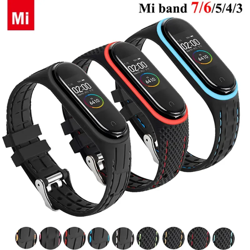 Bracelet For Mi band 7 6 5 Strap Sport Belt Silicone Watchband Replacement SmartWatch Correa For Xiaomi Mi Band 3 4 5 6 Strap