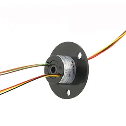 5mm Hole 6 Wires 2A Circuits 250Rpm ABS Capsule Slip Ring 600V For Monitor Robotic With Flange