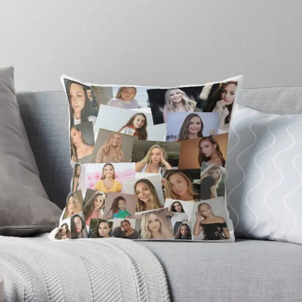 Maddie Ziegler Photo Collage  Printing Throw Pillow Cover Home Bedroom Decor Soft Throw Hotel Car Pillows not include One Side