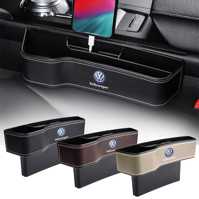 Car Crevice Storage Box Seat Gap Slit Seat Gap Slit Seat Organizer For Volkswagen CC R-Line T5 Golf T-ROC R Polo GTD Bora Arteon