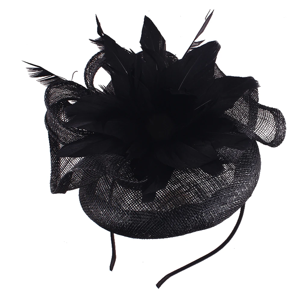 Красочная шляпа Sinamay Fascinator с цветком лилии, свадебная шляпа свободного размера с зажимом для волос, элегантная свадебная коктейльная вечерние головка