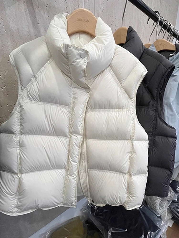 

Женский утепленный жилет свободного кроя в корейском стиле с воротником-стойкой, модная зимняя верхняя одежда, новинка 2025 года