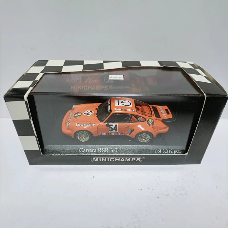 Minichamps 1/43 مقياس 911 Carrera RSR 3.0 GT الفائز 1973 نموذج سيارة مصنوع من خليط معدني مجموعة ثابتة مزينة هدايا العيد اللعب