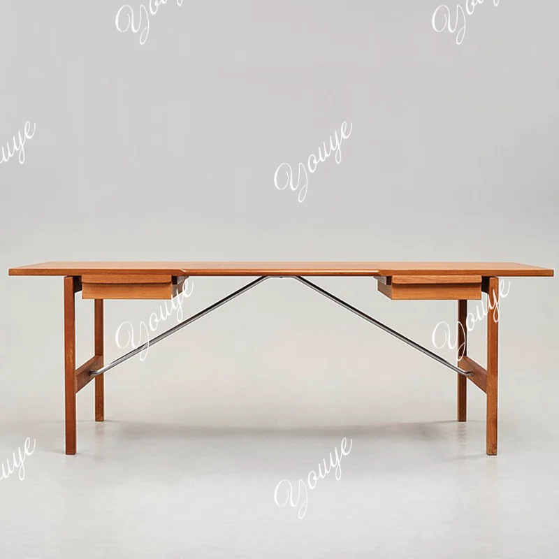 

Medieval retro solid wood Danish style writing desk designer style is stunned, Nordic desk desk is simple
