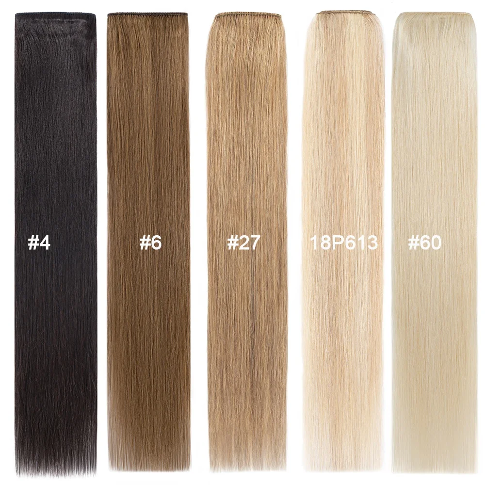 Rich Choices Straight One Piece Clip In Hair Extensions Human Hair Weft 5 Clips In Natural Hairpiece For Women Good Density