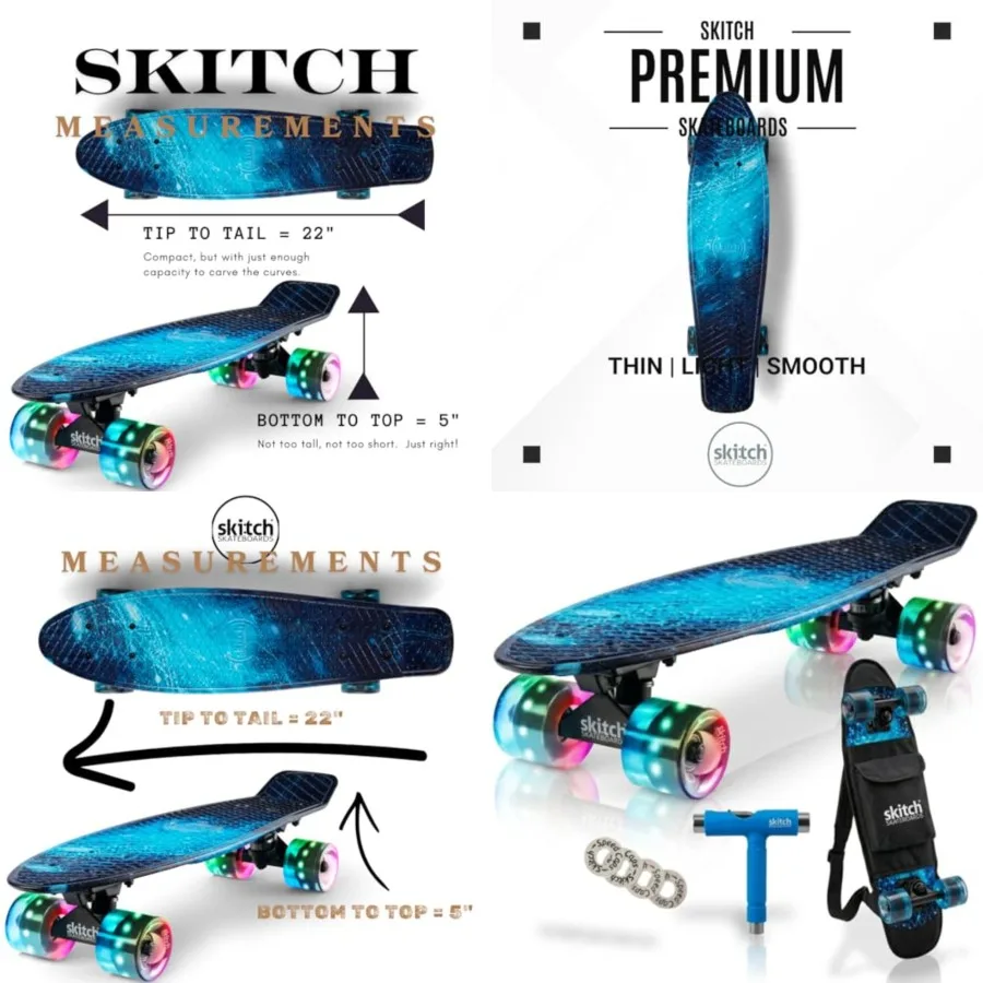 

Skateboards for,Teens and Adults Premium Skateboard Gift Set for Beginners and Pros Complete with Mini Cruiser Board + Skateboa