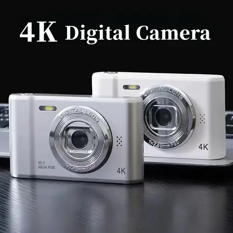 어린이 캠퍼스용 미니 레트로 캠, 여행용 셀카 카메라, 4K 디지털 카메라, 50 메가 픽셀 HD 줌 사진, 2.4 인치 화면
