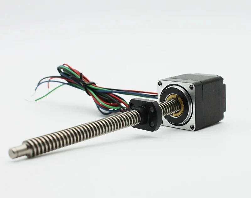 20/28/35/42/57 lead screw stepper motor kit with small linear screw push rod driven by T-shaped nut