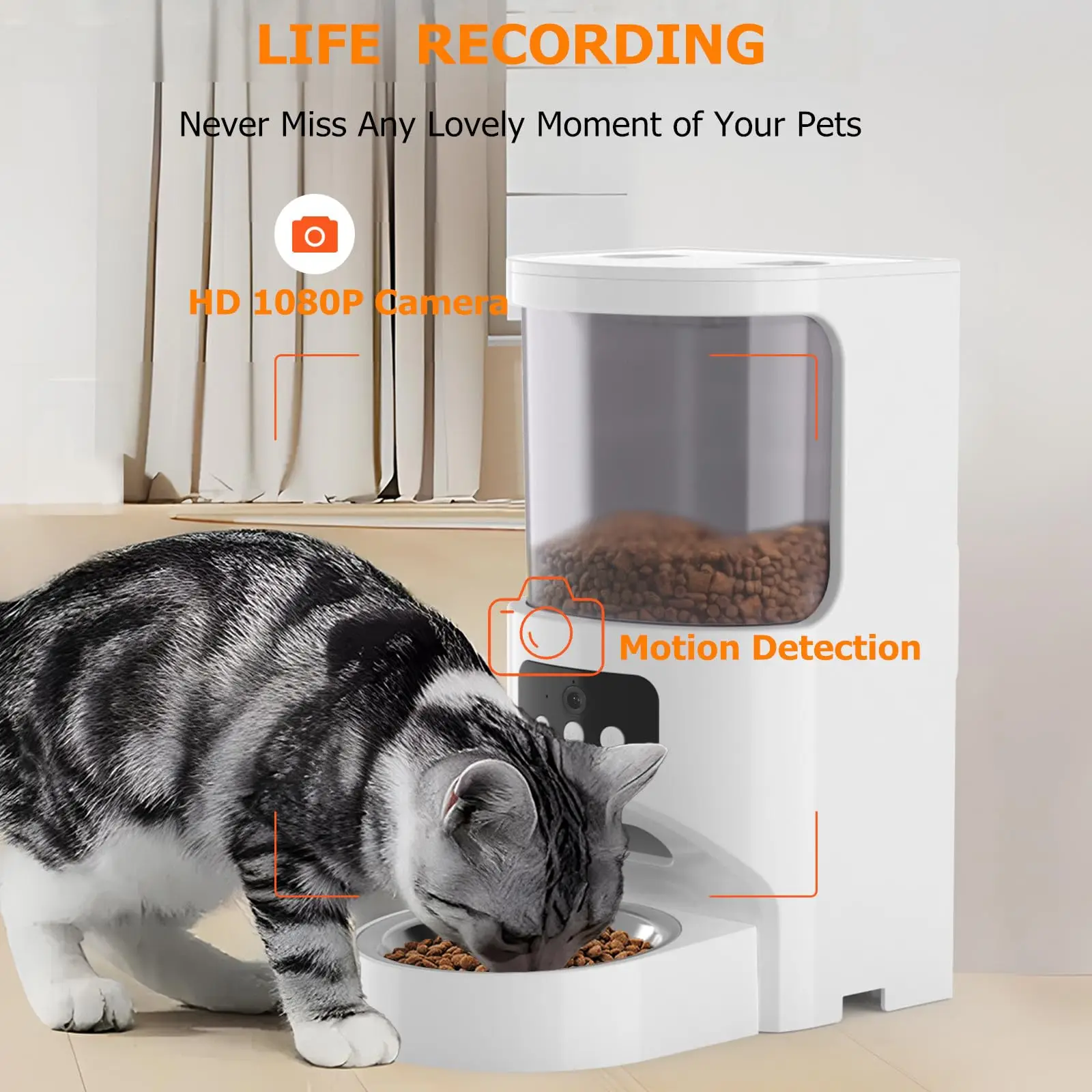 4L Automatische Kattenvoeder WiFi Automatische Hondenvoeder met APP Controle Camera Voeden Automatische Hond Kattenvoerdispenser