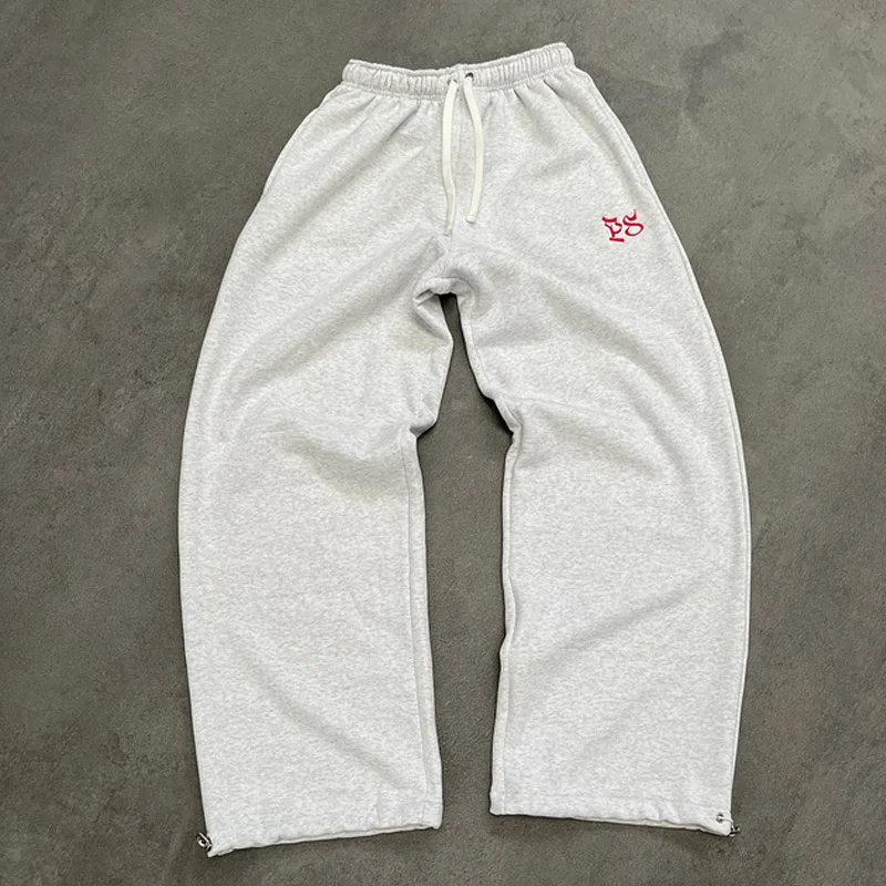 

Pepe Studio Men's Casual Loose Pants Red Embroidery Sweatpants Trendy Cotton Youth Active Sle Autumn Winter Sportswear