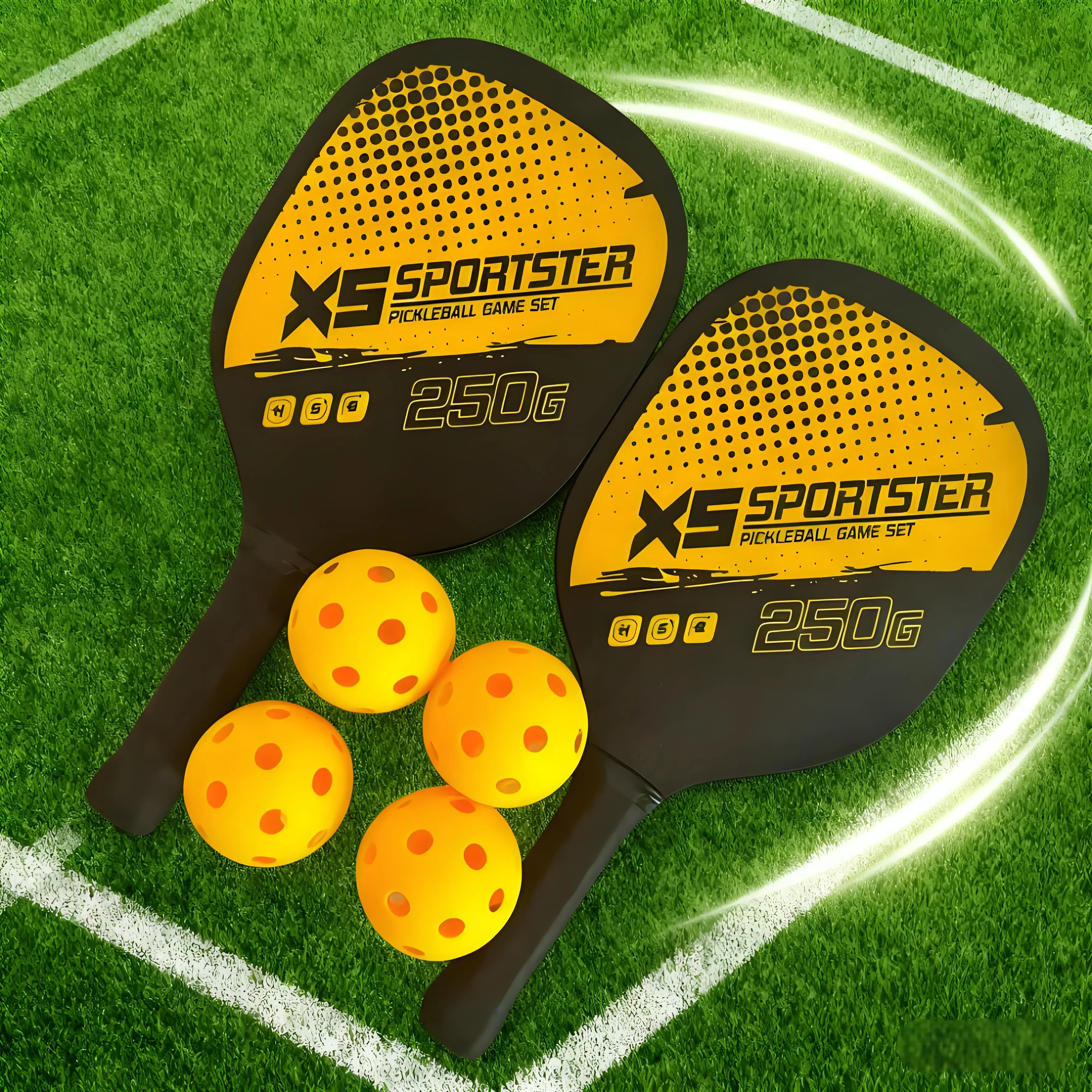 

Pickleball Paddle Set With 2 Rackets 4 Balls Wooden Pickleball Paddle Racket Set With Ball Outdoor FOR Sports Combination