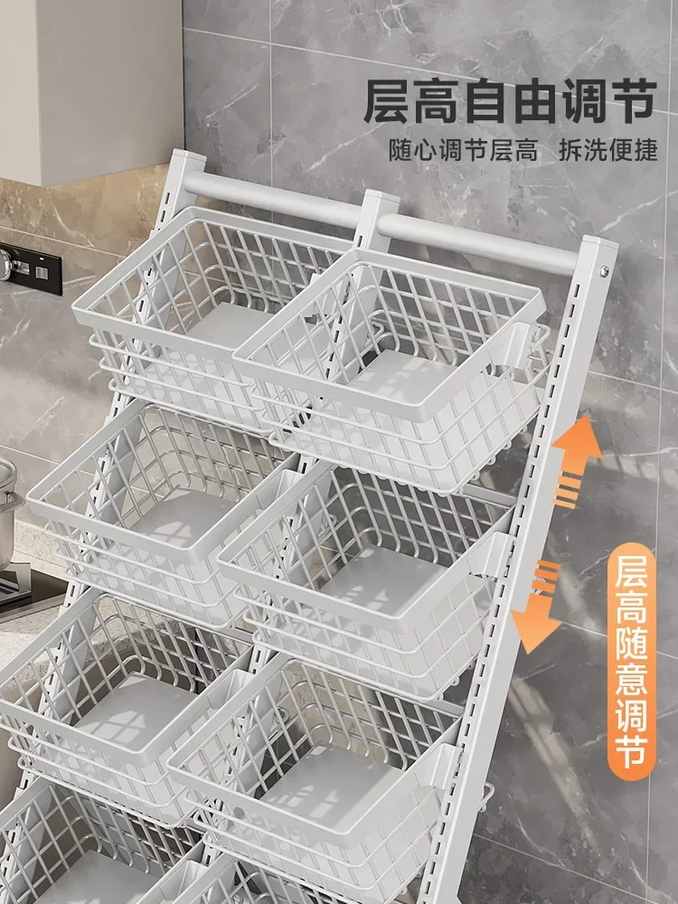 Kitchen storage rack, multi-layered fruit and vegetable basket, multifunctional storage