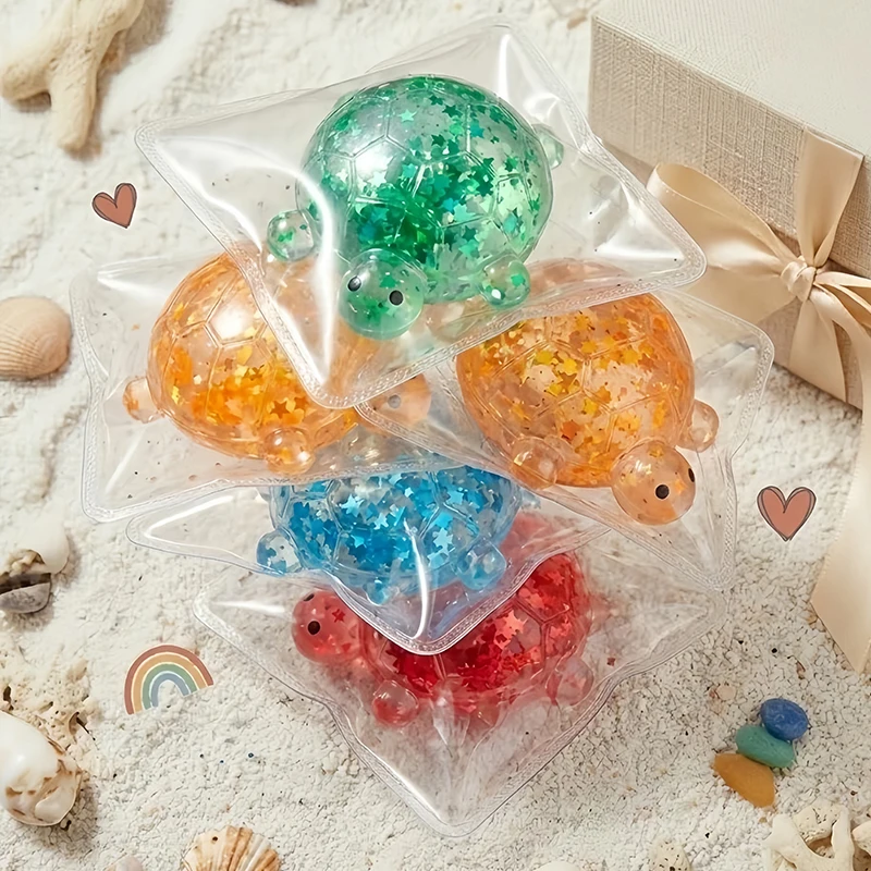 Squishy Maltose Turtle Stress Ball Toys Cute Colorful Turtle Soft Squeeze Fidget Toy ASMR Sensory Anti Stress Toys for Adults