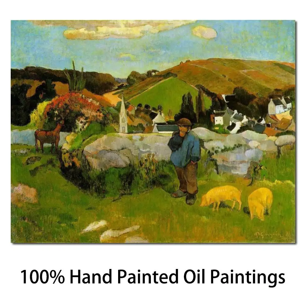 

Wall Decor Landscape Modern The Swineheard by Paul Gauguin oil Painting Canvas High quality hand Painted Art Reproduction