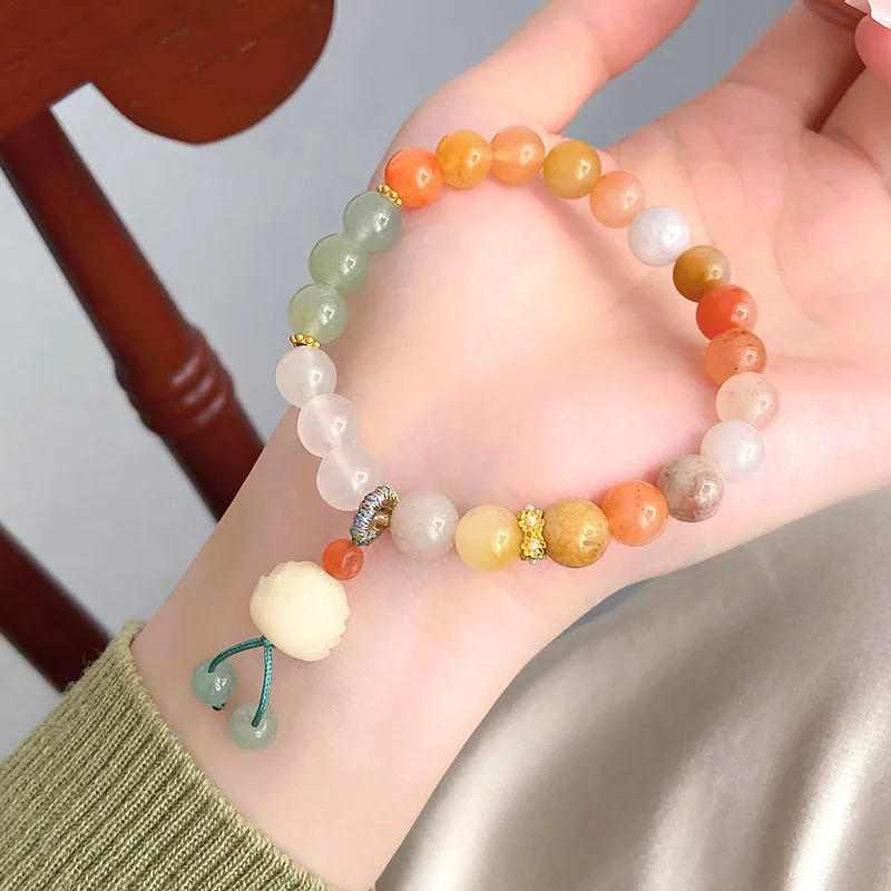 Artistic Retro New National Style Jinsi Jade Bracelet Han Chinese Clothing Accessories Minimalist Design Linglan L