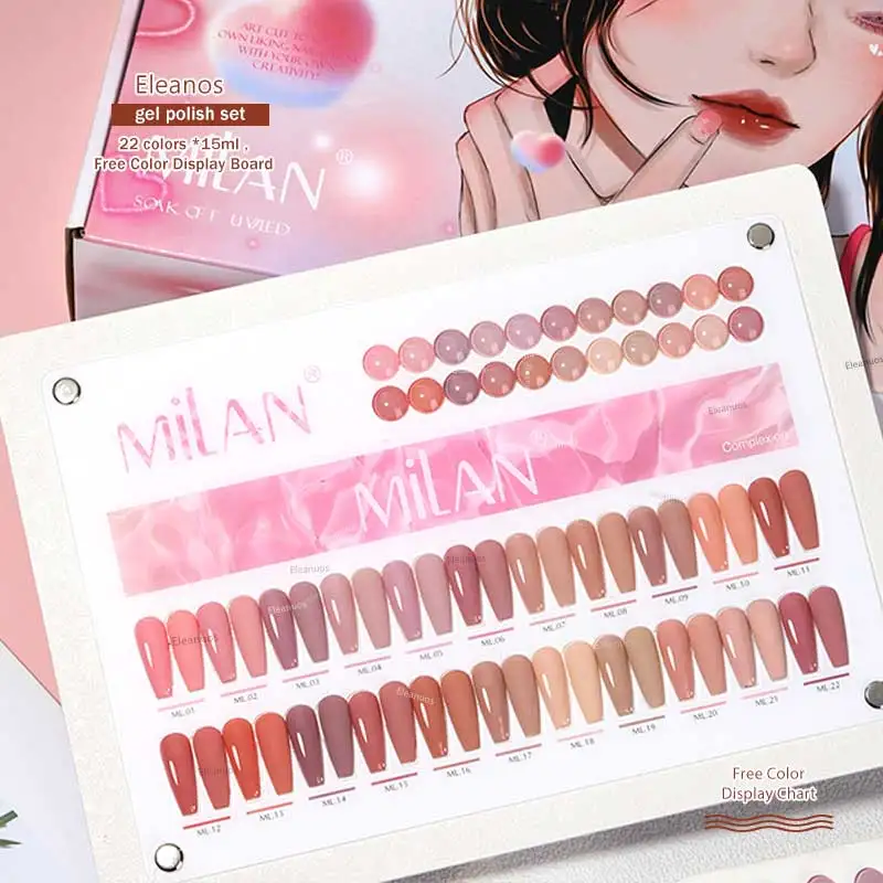 Eleanos-Juego de esmalte de uñas en Gel para piel desnuda, 22 colores, Gel híbrido semipermanente, barniz UV, salón de manicura, Kit de aprendizaje de 15ml