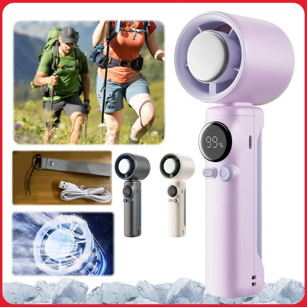 

Portable Hand Held Personal Turbo Fan 199 Gear Speed Wind USB Rechargeable High Speed Cooling Fan for Home Office Travel Outdoor