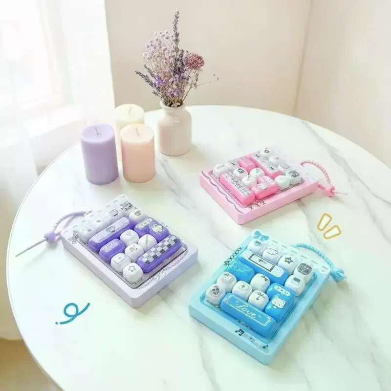 Sweetheart Stress Relief 14 Grid Vertical: Keyboard Keycap Keychain Student Fun Press Toy Backpacks Cars Teens Pendant Gifts