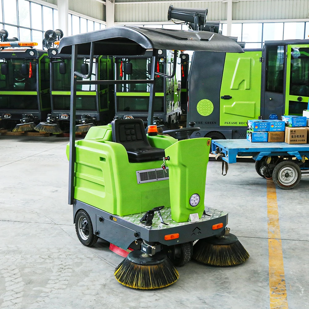HCY Portable Ride on Electric Sweeper Floor Cleaning Machine With Automated Dustbin