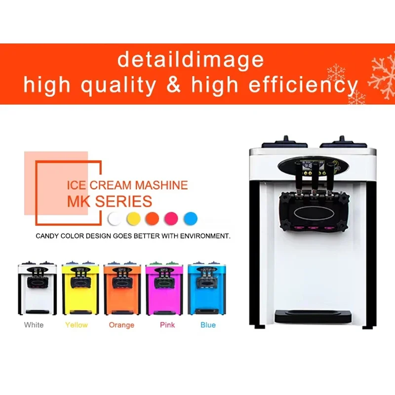 2025 Nieuwe Ijs Machine 25L/H Economische Tafelblad Rvs Commerciële Automatische Soft Serve Ijs Maker Machine