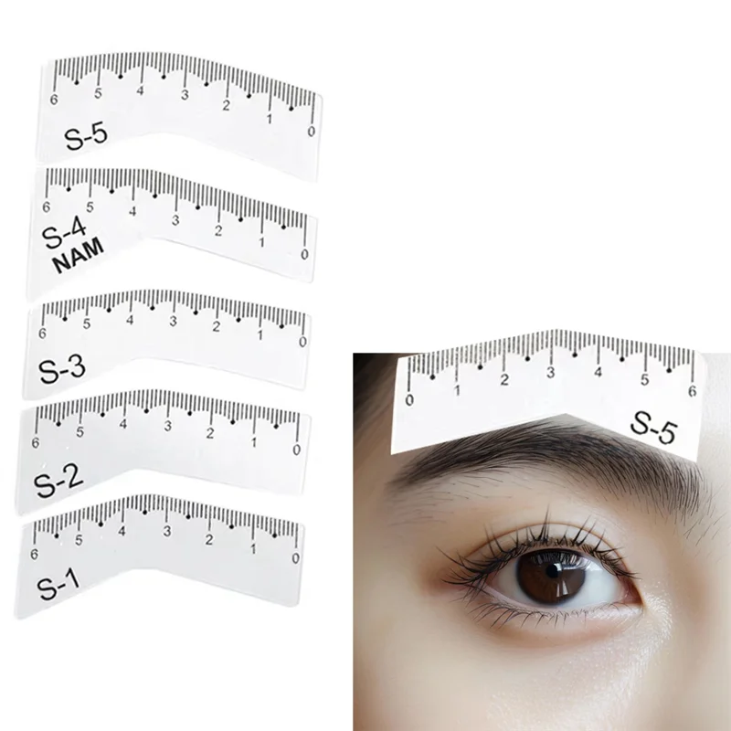 Augenbrauen-Lineal, 5 Paar, DIY-Augenbrauen-Zeichnungsanleitung, Styling, Gestaltung, Pflege, Vorlage, Karte, einfaches Make-up-Werkzeug-Set