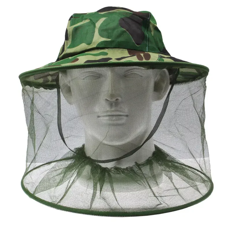 Net Mesh Face Protector Cap Insect Bee Mosquito Resistance Sun Fish Hat Camouflage Anti-bee Summer Fishing Hat for Men Women