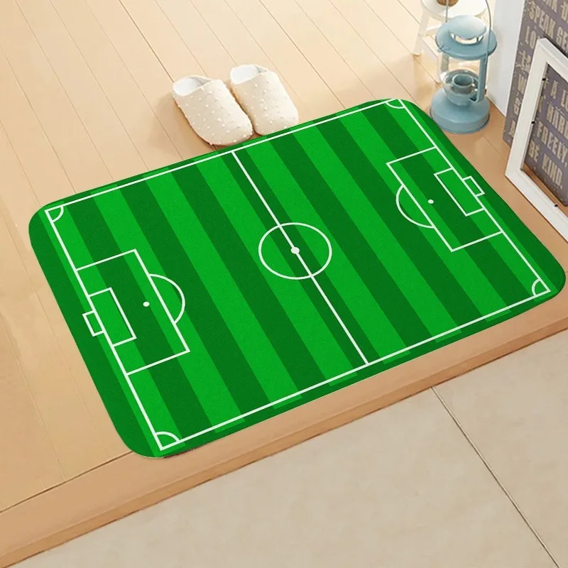 Football Field Fixed Facecloth Floor Mats Bathroom Doorway Water-absorbent Rugs Bathroom Non-slip Carpets Machine Washable