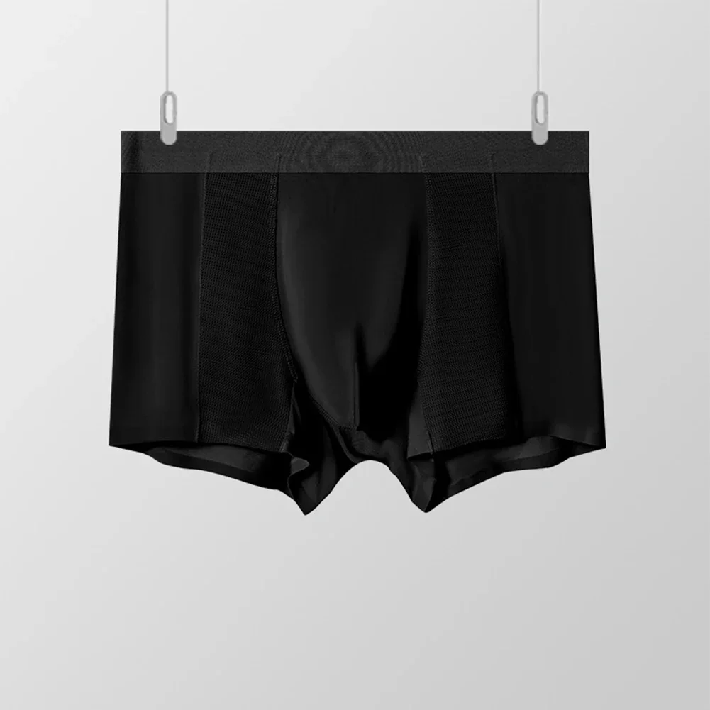 

Ice Silk Boxer Boxer Briefs For Autumn For Spring Casual Style Lingerie Underwear Middle Elasticity Middle Waist