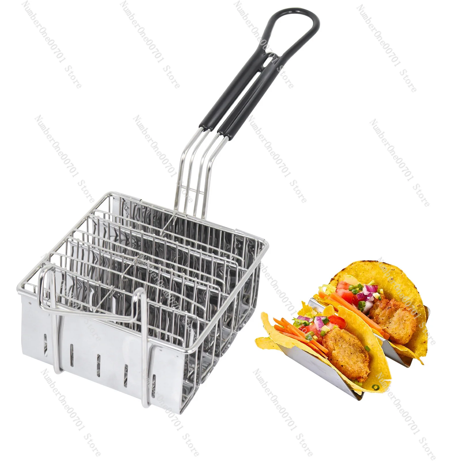 

U-Shaped 4-Slot Taco Fry Basket Mexican Burrito Square 4-Slot Fry Basket Taco Holder Rack