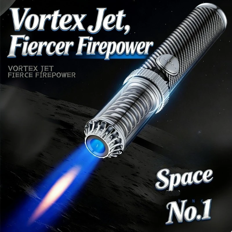 SG019 Powerful Vortex Jet Torch – Windproof Refillable Butane Lighter, Large Flame for Camping, Grilling & Outdoor Adventures