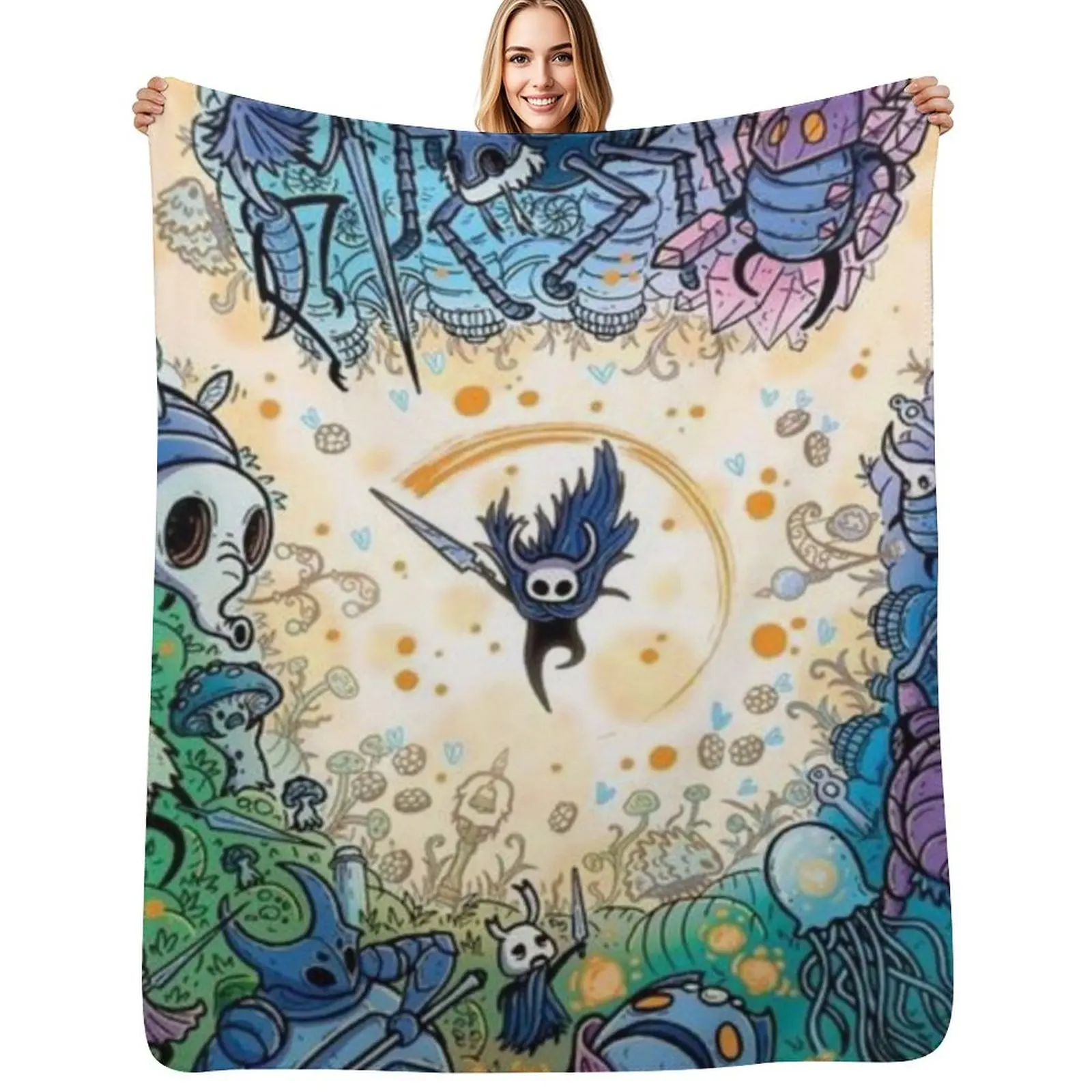 

Hollow Knight Throw Blanket Sofa Throw Furry Stuffeds Camping Blanket