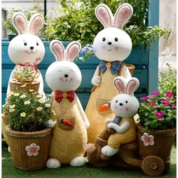 Courtyard Decoration Flower Pots Cute Rabbit Successnt Pot Outdoor Animal Stand For Flowers Exquisite Practical Garden Pots