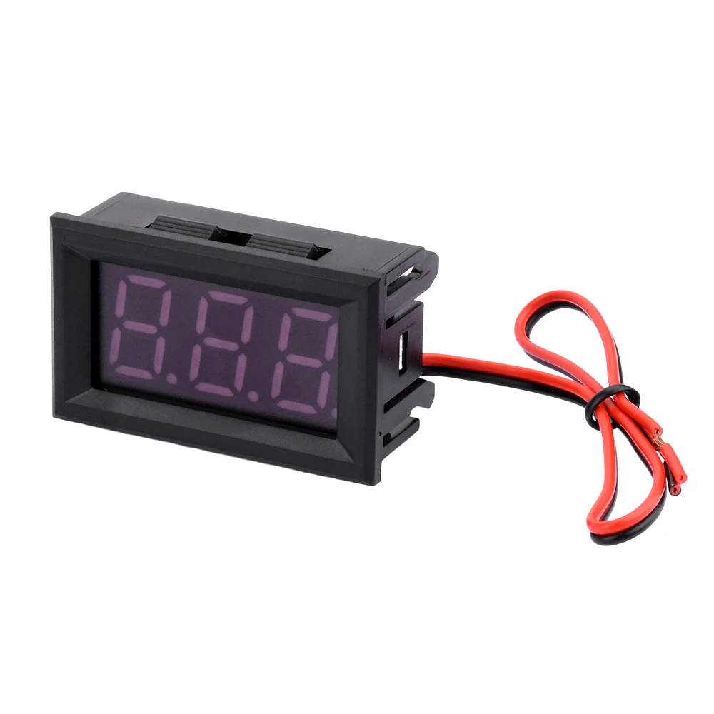DC 5-120V Mini Voltmeter Blue LED Digital Display Panel Voltage Meter 2 Wire 3-Digit 0.56 Inch for Motorcycle Battery Monitor