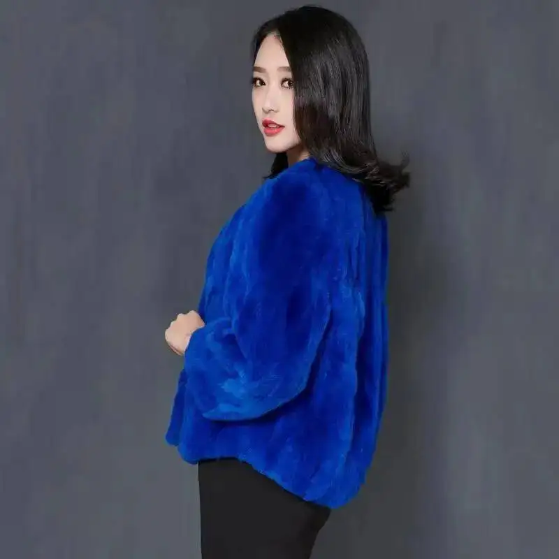 

Real Rabbit Fur Coat for Women Winter Fashion Genuine Rex Rabbit Fur Jackets Female Short Style Warm High Quality Clothes