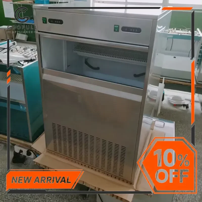 Commercial Ice Maker Machine 120kg 24H Automatic Bullet Ice Maker for Bar Restaurant Home Business Heavy Duty Stainless Steel