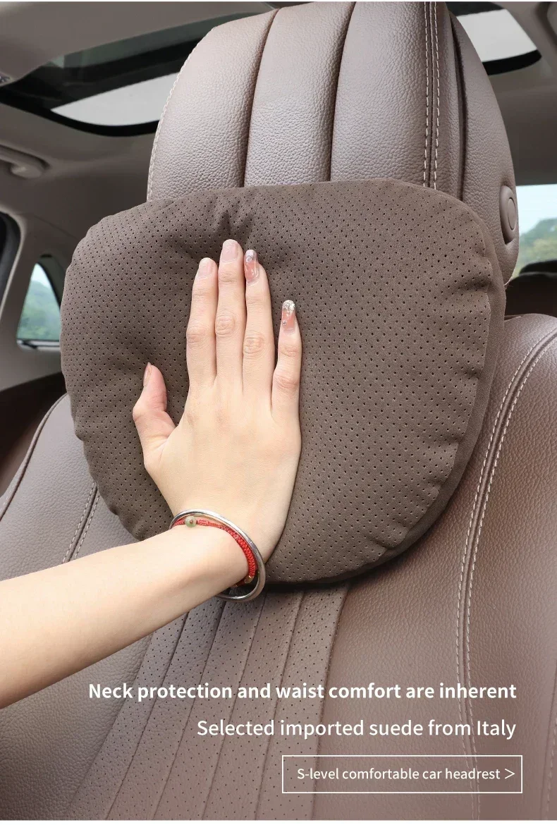 NEUE Hochwertige Auto-Kopfstütze mit Nackenstütze im Maybach-Design für S-Klasse, Weiches Universelles Verstellbares Auto-Nackenkissen und Lendenkissen – Detail 1