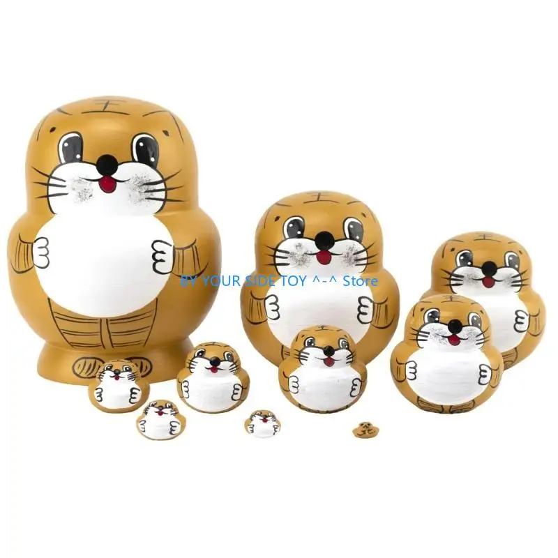 

10 Layer Russian Matryoshka Nesting Dolls Stacking Toy Doll Set Traditional Art Craft Dolls Decorative Collection U6XE