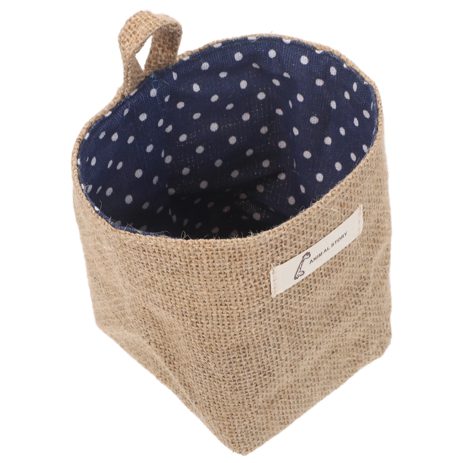

Hanging Storage Bag Jute Fabric Natural Organizer For Cosmetics Underwear Clothes Tools Flower Pot Desktop Clutter Small