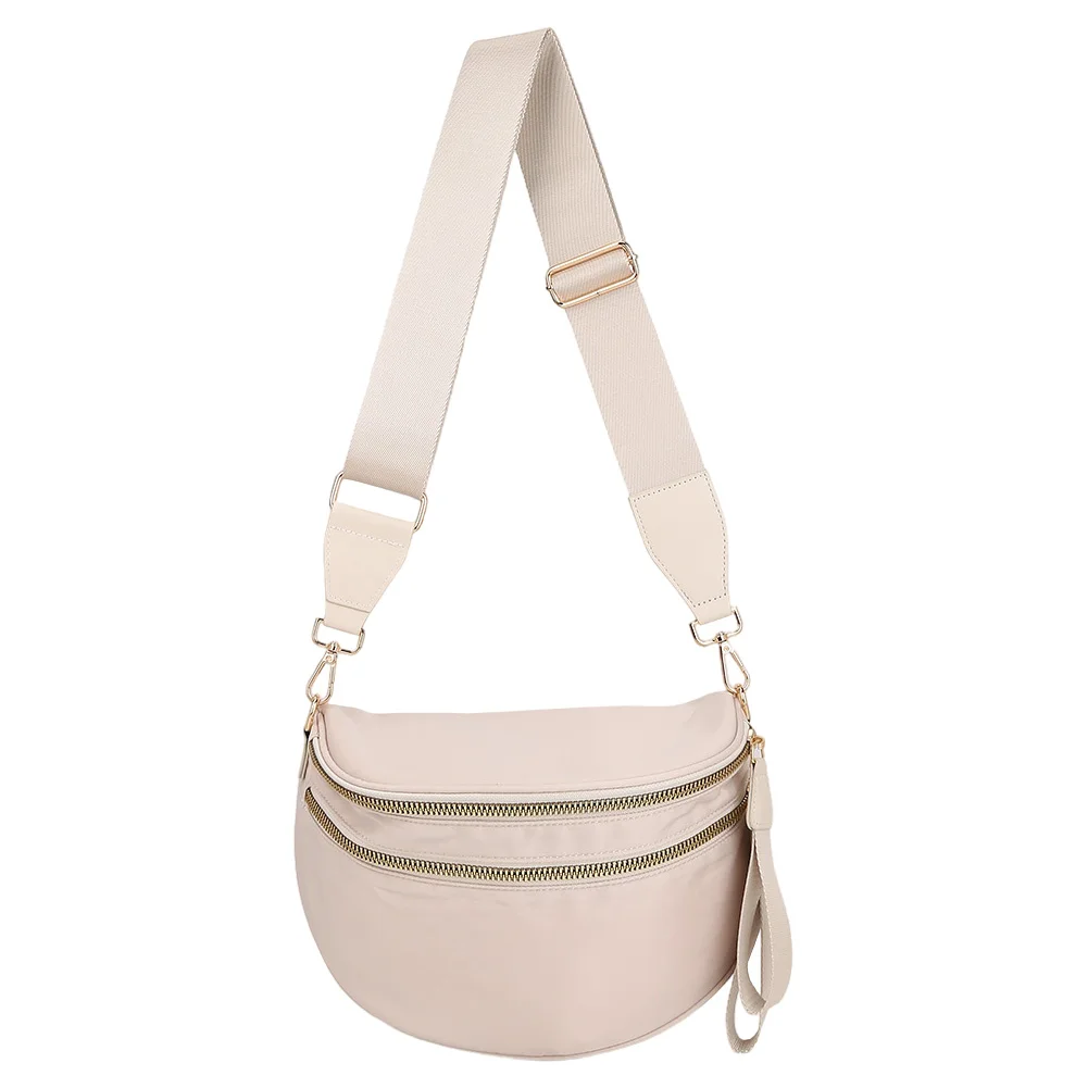 Nylon Crossbody Bag with Adjustable and Removable Strap Spacious Fanny Packs Sling Shoulder Bag Wallets Purses for Women